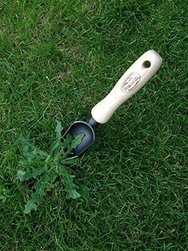 The dual-use DeWit Snake Tongue Trowel, perfect for both root breaking and bulb planting, an essential garden tool.