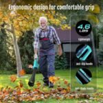 Close-up of the brushless motor in the garden tools leaf blower for efficient airflow.