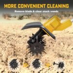 The garden tools cultivator in action, turning soil, aerating lawns, and prepping gardens.