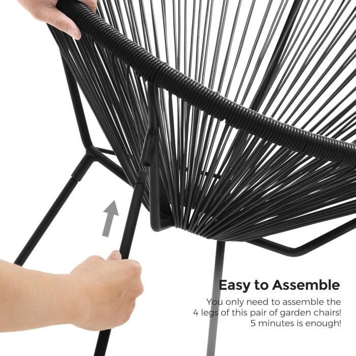 Quick and easy assembly process for the 3-piece garden furniture set with clear instructions.