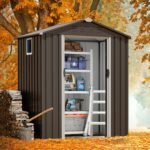 Convenient double doors on this sheds unit allow easy retrieval of garden supplies.